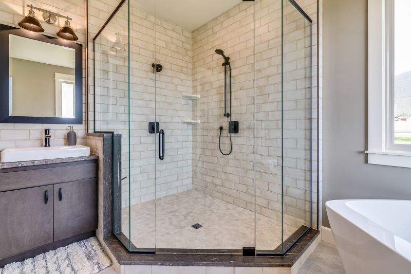 Updated Shower with Glass Doors